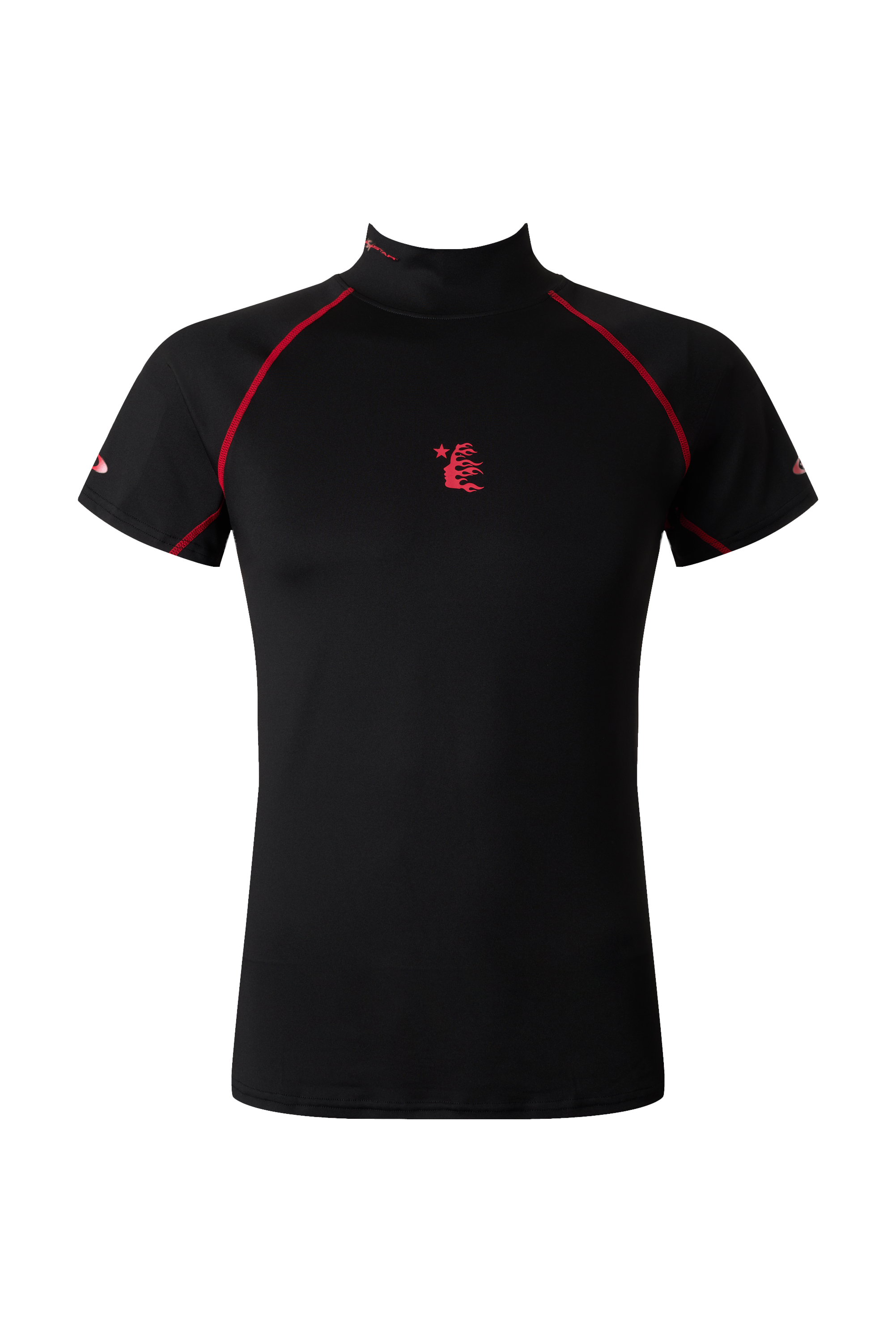 専用　Airtex l T-shirt Black/Red Mockneck Compression T-Shirt – HELLSTAR