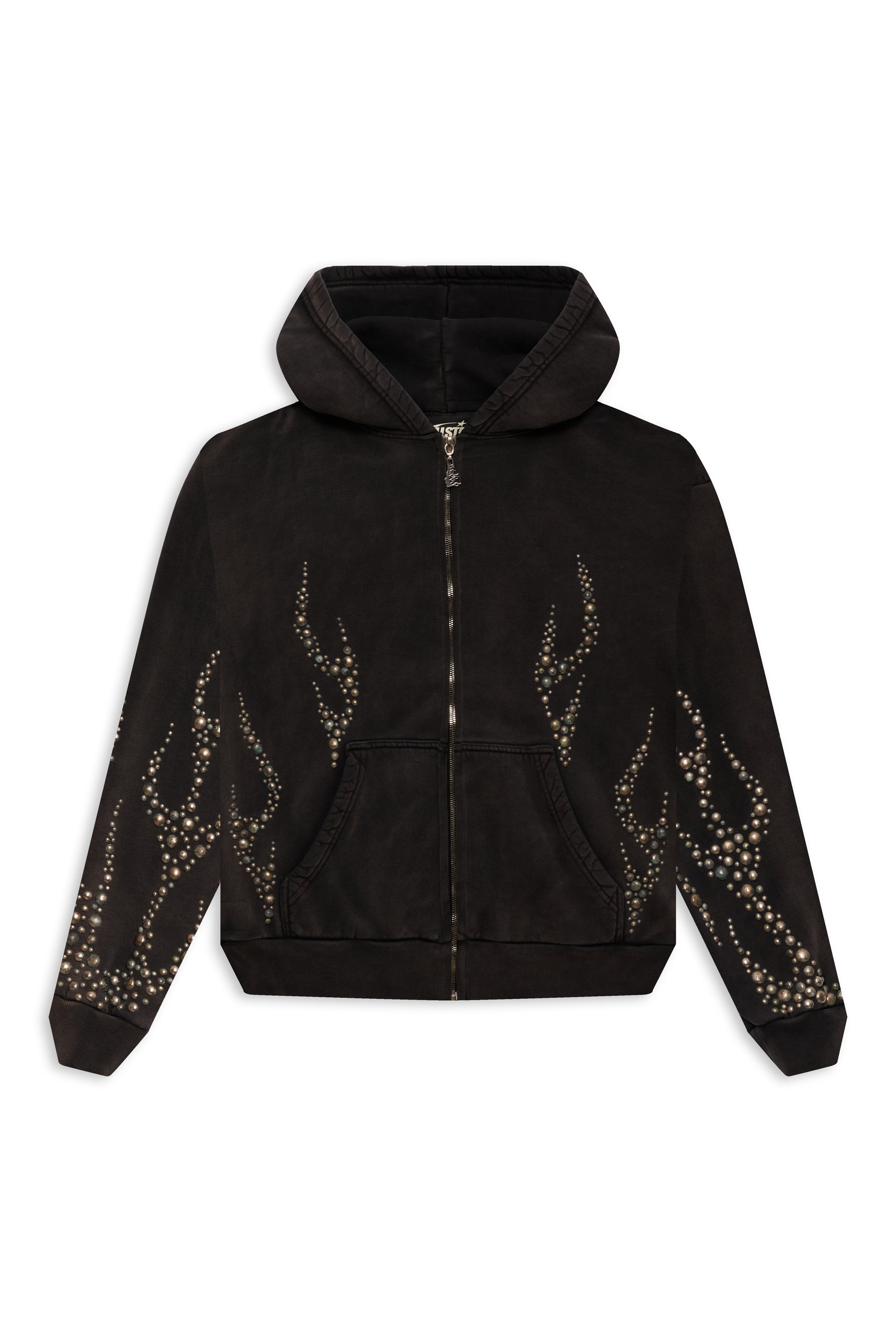 Studded Flame Zip-Up