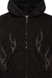 Studded Flame Zip-Up