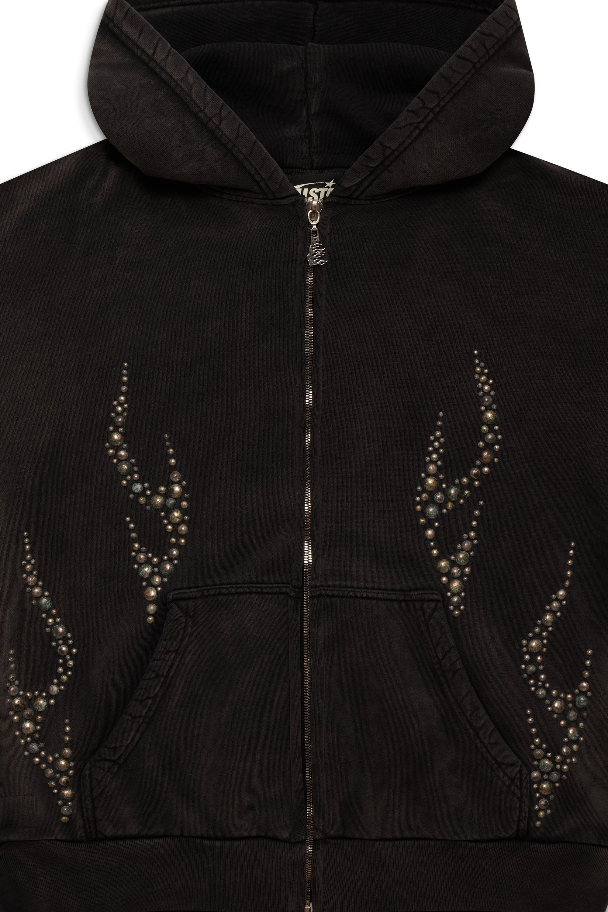 Studded Flame Zip-Up