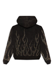 Studded Flame Zip-Up