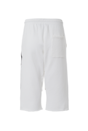 Gradient Flame 3/4 Shorts - White