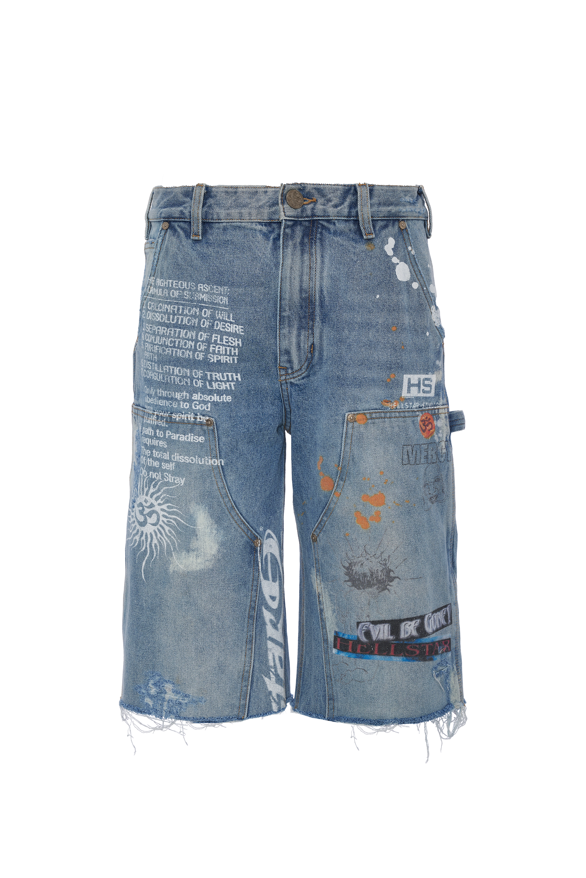 Scribble Carpenter Denim Shorts