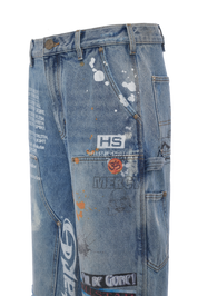 Scribble Carpenter Denim Shorts