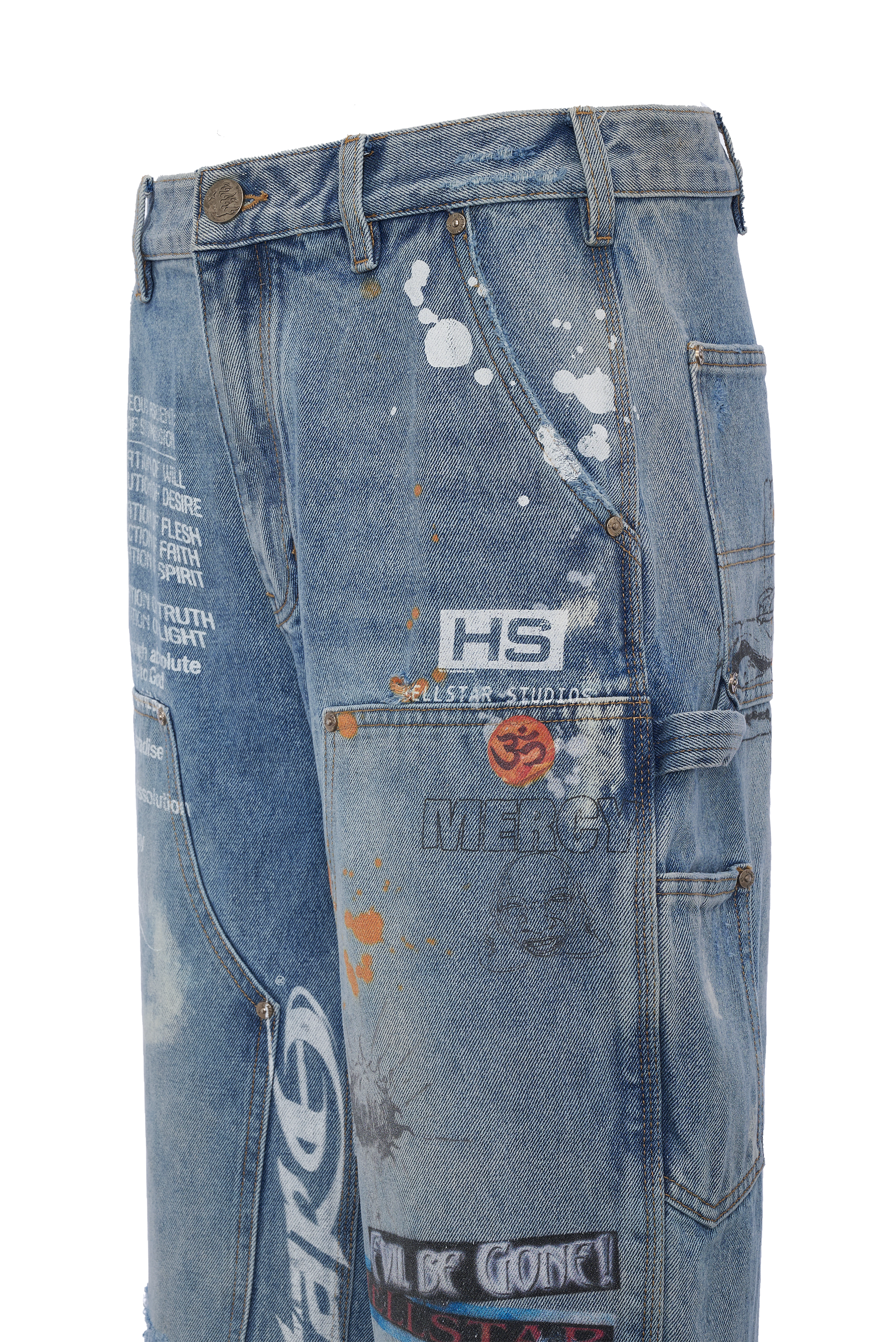 Scribble Carpenter Denim Shorts