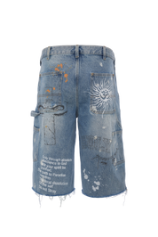 Scribble Carpenter Denim Shorts