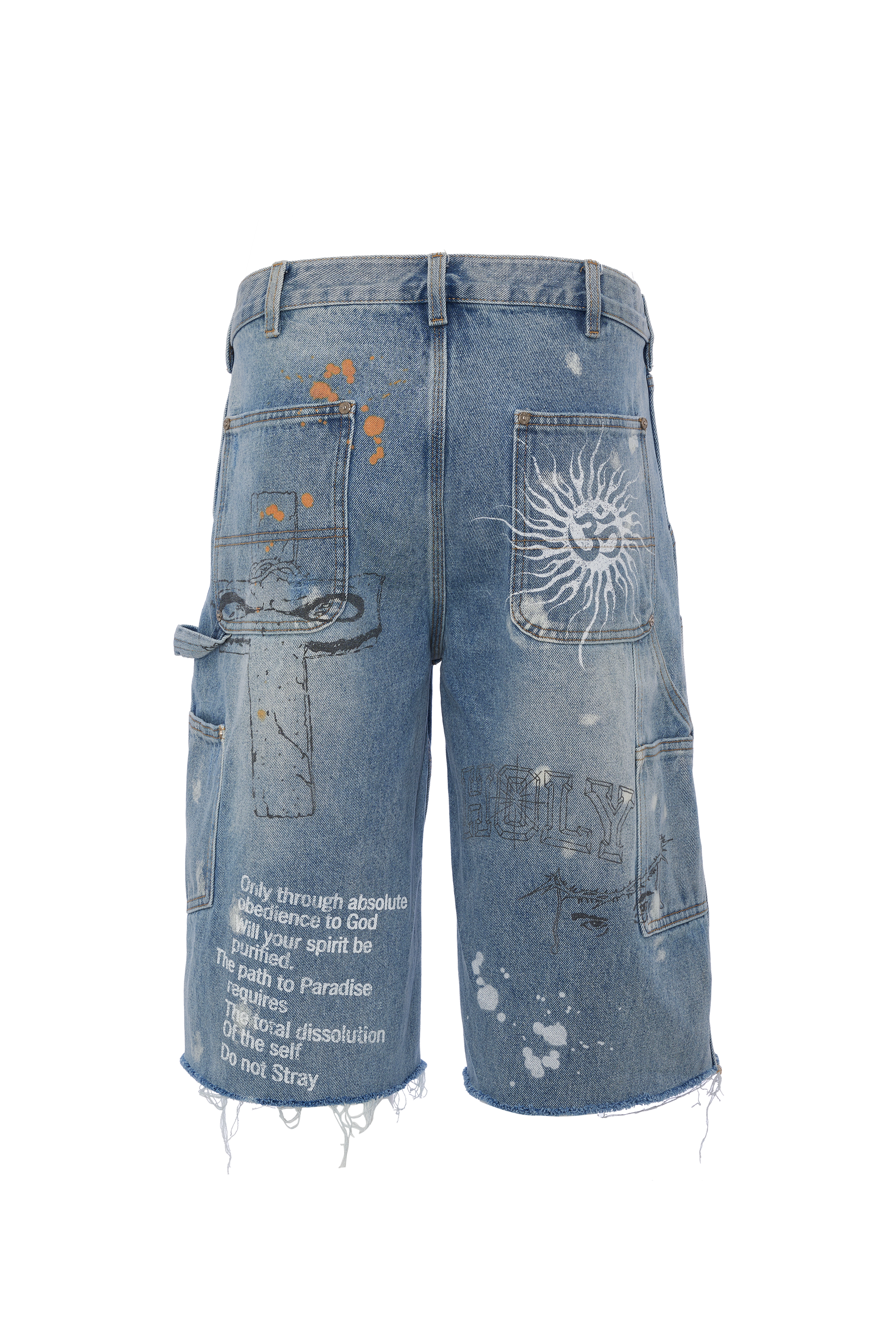 Scribble Carpenter Denim Shorts