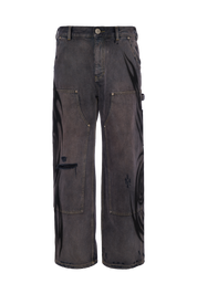 BLACK DENIM RIPPED PANTS - 1 OF 1 AIRBRUSH BY MILES FRANKLIN