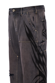 BLACK DENIM RIPPED PANTS - 1 OF 1 AIRBRUSH BY MILES FRANKLIN