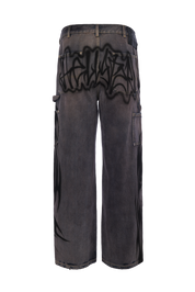 BLACK DENIM RIPPED PANTS - 1 OF 1 AIRBRUSH BY MILES FRANKLIN