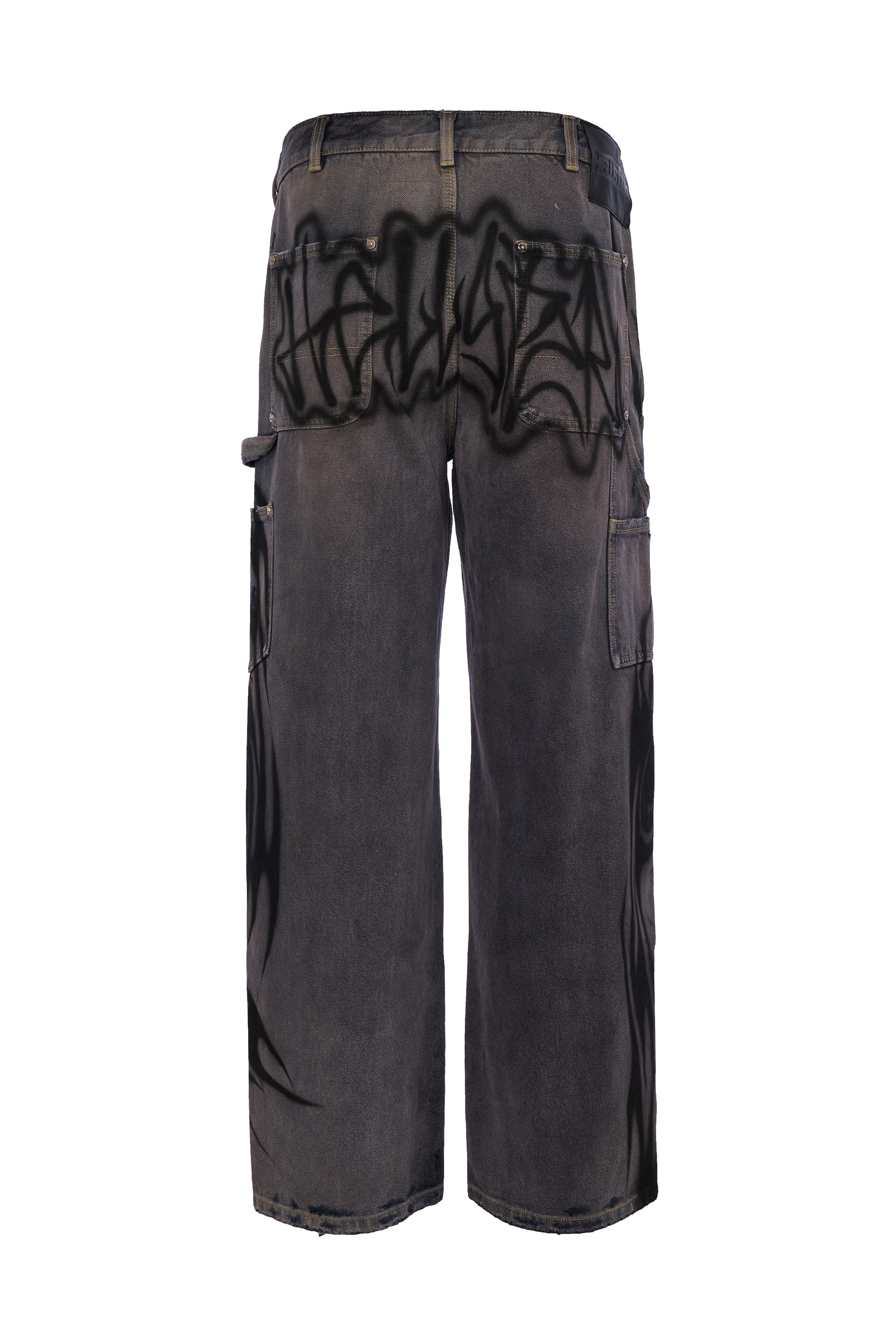 BLACK DENIM RIPPED PANTS - 1 OF 1 AIRBRUSH BY MILES FRANKLIN
