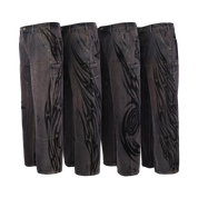 BLACK DENIM RIPPED PANTS - 1 OF 1 AIRBRUSH BY MILES FRANKLIN