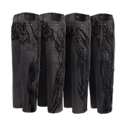 BLACK DENIM RIPPED PANTS - 1 OF 1 AIRBRUSH BY MILES FRANKLIN