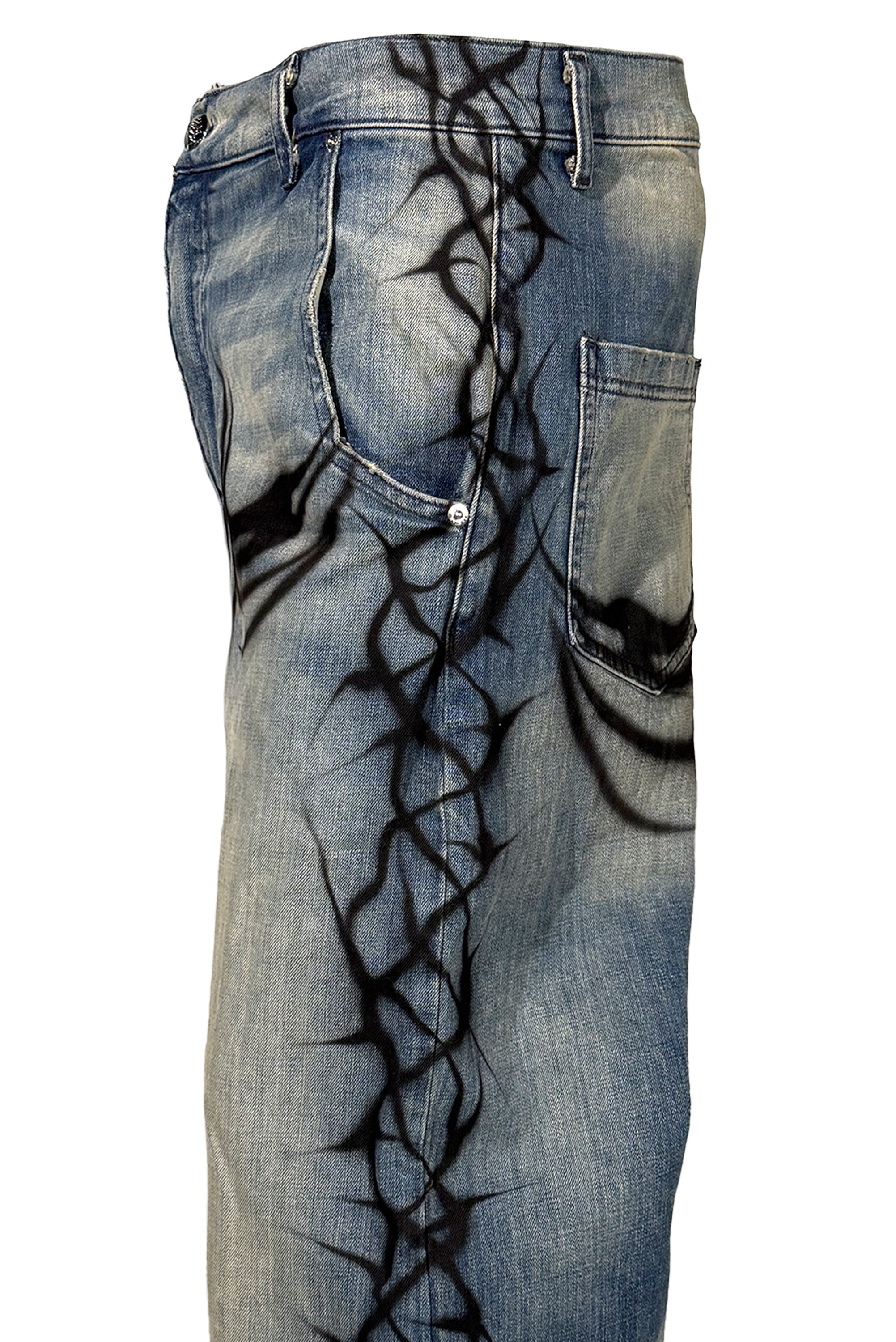 Hellstar Raw Edge Jeans - Airbrushed