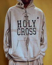 Holy Cross Zip Up - Heather Grey