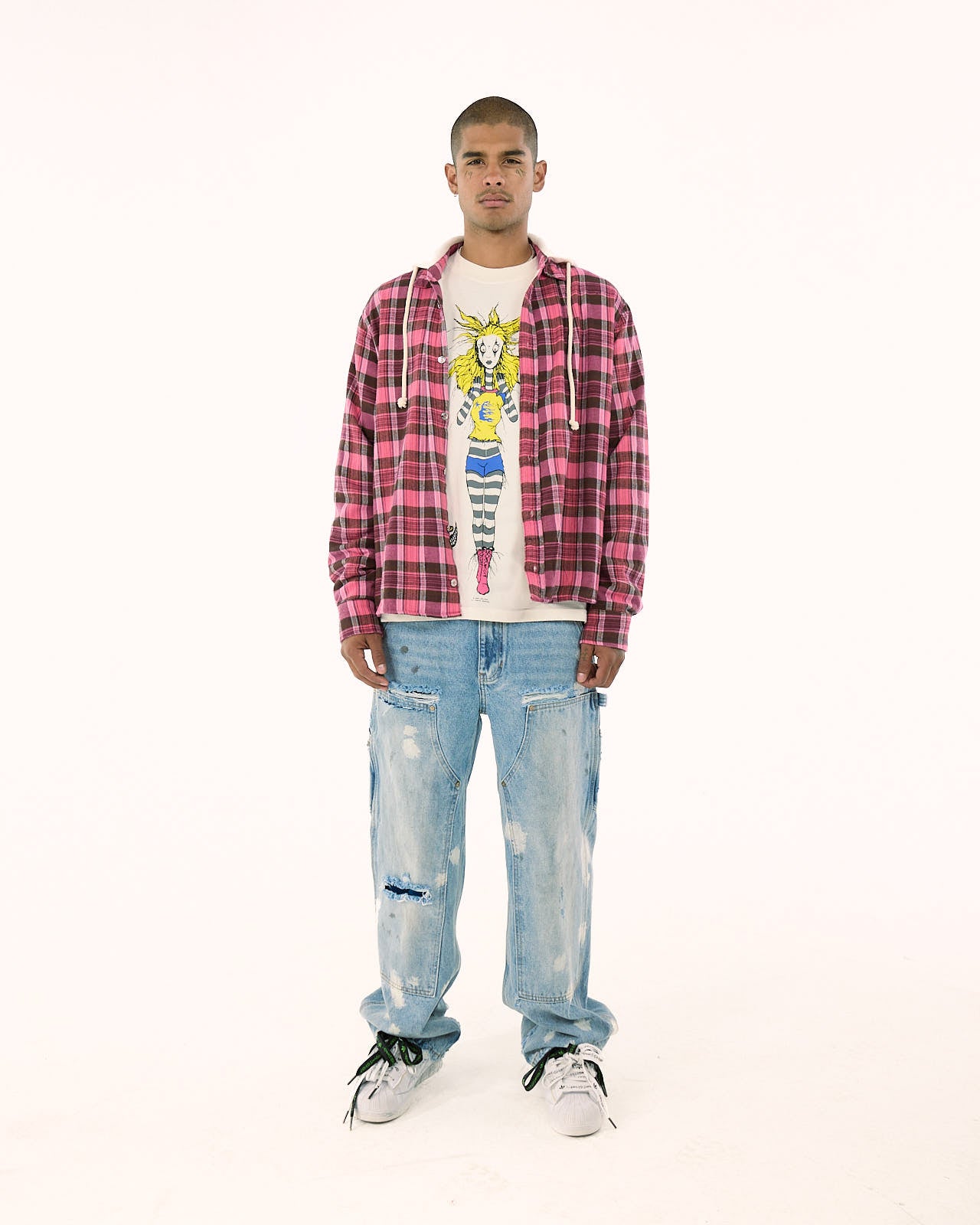Plaid Button-up w/ Hood